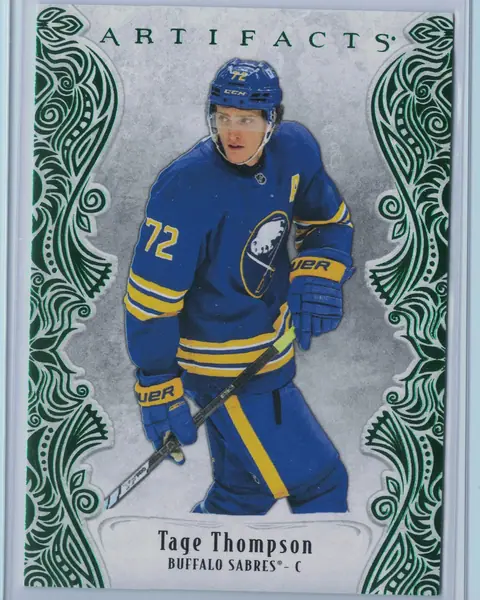 Tage Thompson 2025-26 UD Artifacts EMERALD'S GLOW 09/10 SSP #102 Sabres