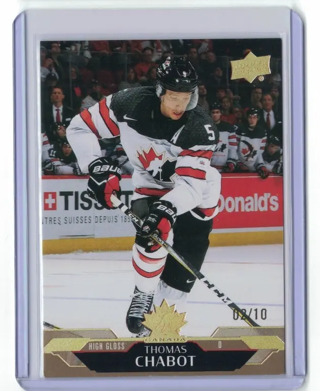 Thomas Chabot High Gloss 02/10 #96 Senators 2026 UD Team Canada Serial Numbered — front